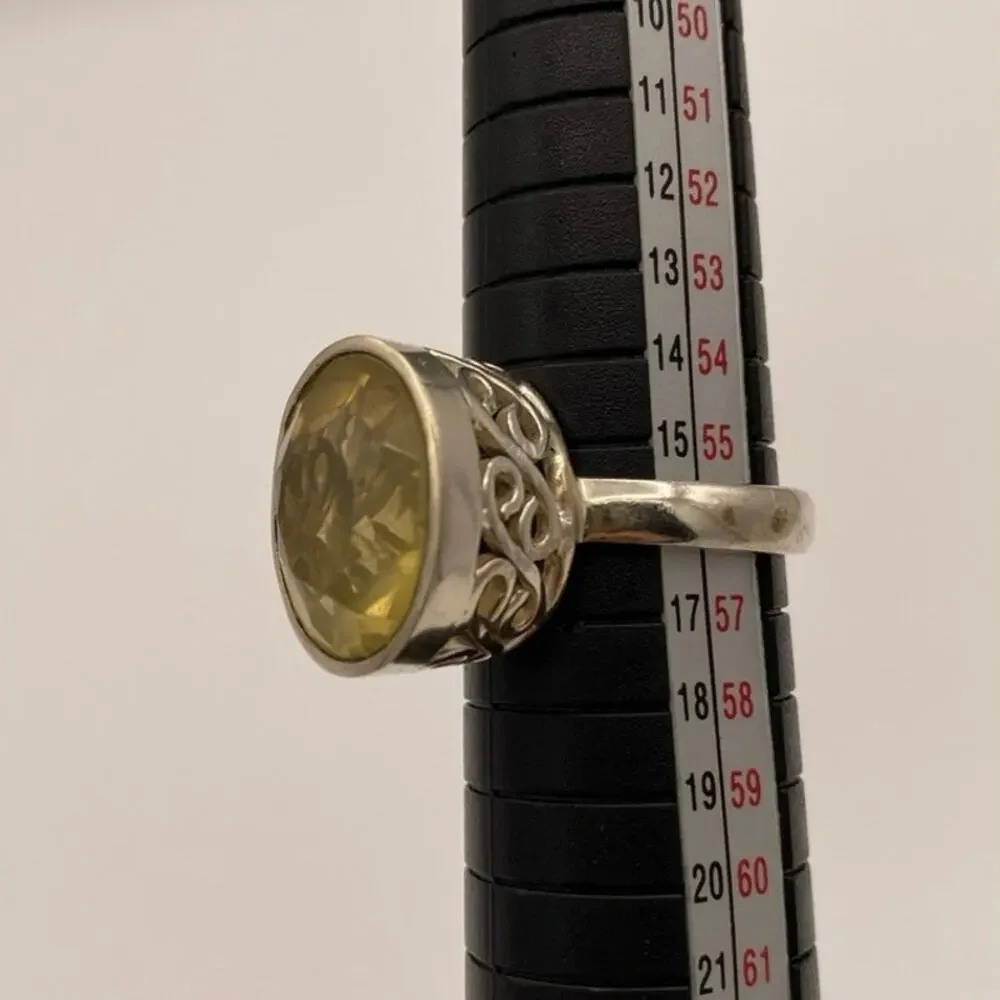 Citrine Sterling Silver 925 Statement Ring